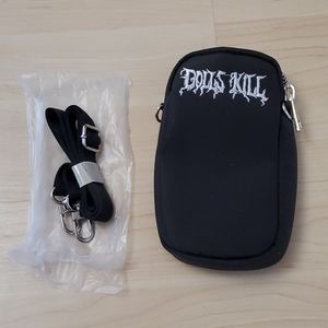 NWOT Black Dolls Kill Bag with Strap